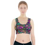 Bending Rotate Distort Waves Sports Bra With Pocket
