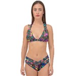 Bending Rotate Distort Waves Double Strap Halter Bikini Set