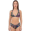 Bending Rotate Distort Waves Double Strap Halter Bikini Set View1