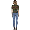 Circuit Hexagonal Geometric Pattern Background Pattern Puffed Short Sleeve Button Up Jacket View4