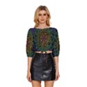 Circuit Hexagonal Geometric Pattern Background Pattern Mid Sleeve Drawstring Hem Top View1