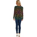 Circuit Hexagonal Geometric Pattern Background Pattern Long Sleeve Crew Neck Pullover Top View4