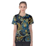 Retro Ethnic Background Pattern Vector Women s Cotton T-Shirt