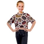 Seamless-pattern-with-sweet-cakes-berries Kids Mock Neck T-Shirt