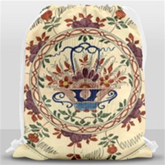 Vintage Antique Plate China Drawstring Bag (large)