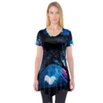 Trees Surreal Universe Silhouette Short Sleeve Tunic 