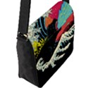 Retro Wave Kaiju Godzilla Japanese Pop Art Style Flap Closure Messenger Bag (L) View2