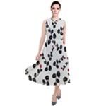 Pattern Flower Design Background Round Neck Boho Dress