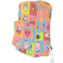 Owls Pattern Abstract Art Desenho Vector Cartoon Full Print Backpack View3