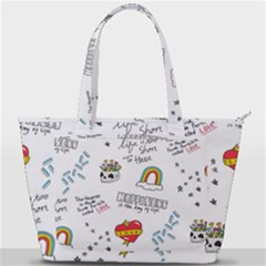 Abstract Fashion Background Suitable Fabric Printing Back Pocket Shoulder Bag 