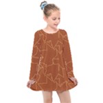 Autumn Leaves Repeat Pattern Kids  Long Sleeve Dress