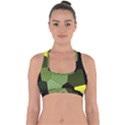 Mosaic Structure Background Tile Cross Back Hipster Bikini Top  View1