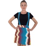 Line Vertical Lines Color Lines Velvet Suspender Skater Skirt