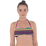 Horizontal Lines Colorful Tie Back Bikini Top