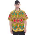 Mandala Patterns Yellow Men s Short Sleeve Shirt