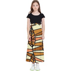 Autumn Leaf Mosaic Seamless Kids  Flared Maxi Skirt
