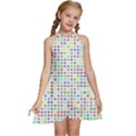 Dots Color Rows Columns Background Kids  Halter Collar Waist Tie Chiffon Dress View1