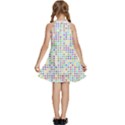 Dots Color Rows Columns Background Kids  Halter Collar Waist Tie Chiffon Dress View4