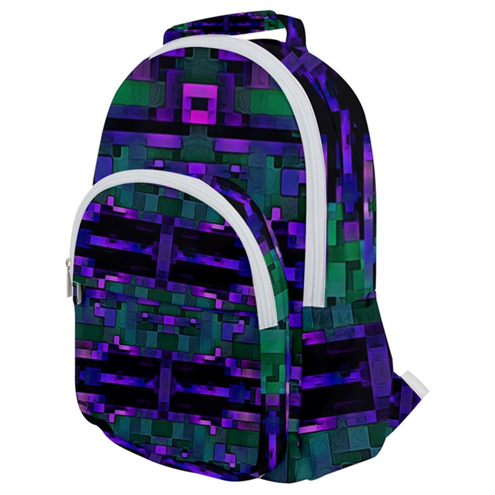 Abstract Pattern Desktop Wallpaper Rounded Multi Pocket Backpack