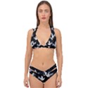 Crane Pattern Double Strap Halter Bikini Set View1