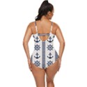 Nautical Seamless Pattern Vector Illustration Retro Full Coverage Swimsuit View4