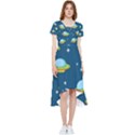 Seamless Pattern Ufo With Star Space Galaxy Background High Low Boho Dress View1