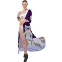 Cat Astronaut Space Retro Universe Maxi Chiffon Beach Wrap View1