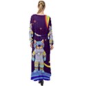 Cat Astronaut Space Retro Universe Maxi Chiffon Beach Wrap View2