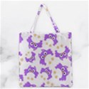 Purple Owl Pattern Background Grocery Tote Bag View1