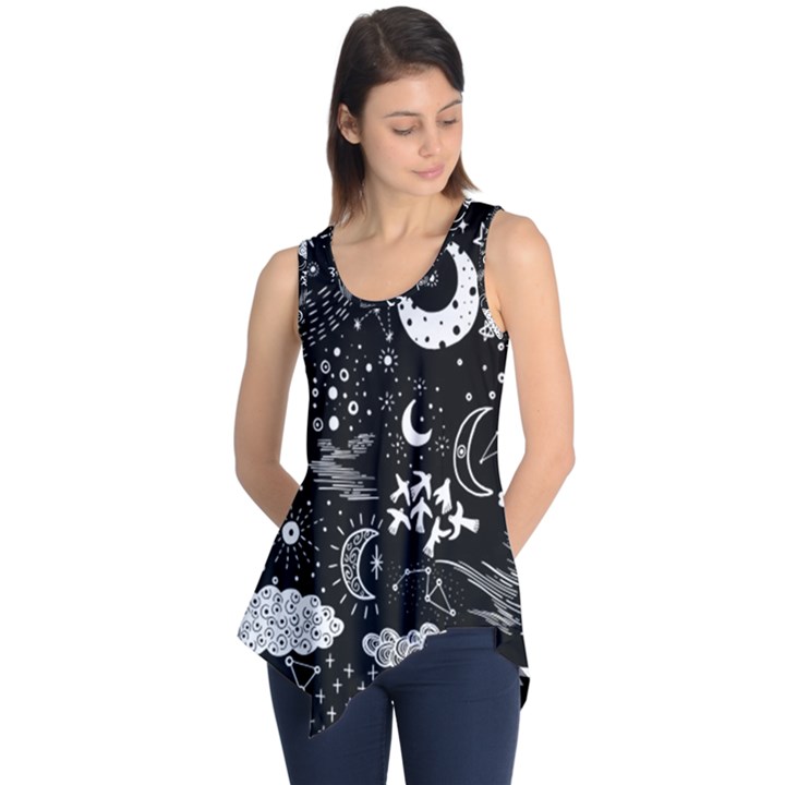 Vector Set Sketch Drawn With Space Sleeveless Tunic