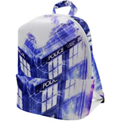 Tardis Doctor Who Blue Travel Machine Zip Up Backpack