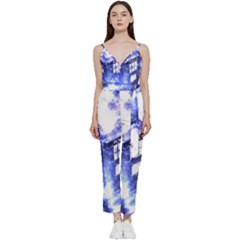 Tardis Doctor Who Blue Travel Machine V-neck Camisole Jumpsuit