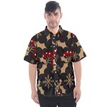 Dinosaur Colorful Funny Christmas Pattern Men s Short Sleeve Shirt