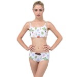Cute Palm Volcano Seamless Pattern Layered Top Bikini Set