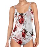 Ladybugs Pattern Texture Watercolor Tankini Set