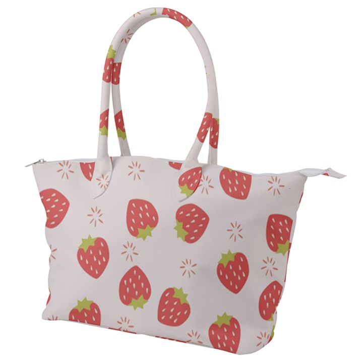 Strawberries Pattern Design Canvas Shoulder Bag