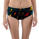Bird Pattern Colorful Reversible Mid-Waist Bikini Bottoms View1
