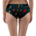 Bird Pattern Colorful Reversible Mid-Waist Bikini Bottoms View2