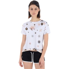 Golden-snowflake Open Back Sport T-shirt