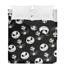 Jack Print, White, Before, Plain, Black, Simple, Christmas Duvet Cover Double Side (full/ Double Size)