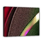 Abstract Curve Pattern Red Canvas 14  x 11  (Stretched)