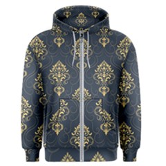 Floral Damask Pattern Texture, Damask Retro Background Men s Zipper Hoodie