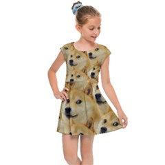 Doge, Memes, Pattern Kids  Cap Sleeve Dress