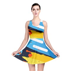 Colorful Paint Strokes Reversible Skater Dress