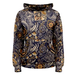 Paisley Texture, Floral Ornament Texture Women s Pullover Hoodie