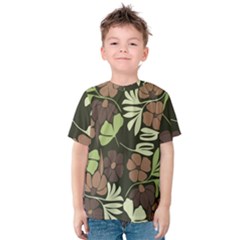 Flowers Leaves Plant Botanical Boho Bohemian Minimalist Nature Kids  Cotton T-shirt