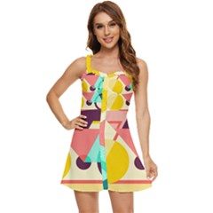 Bicycle, Geometric Figures, Art, Ruffle Edge Bra Cup Chiffon Mini Dress
