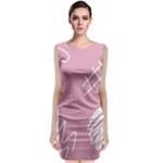 Elements Scribble Wiggly Lines Sleeveless Velvet Midi Dress