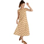 Background Wavy Zig Zag Lines Summer Maxi Dress