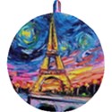 Eiffel Tower Starry Night Print Van Gogh Round Trivet View2